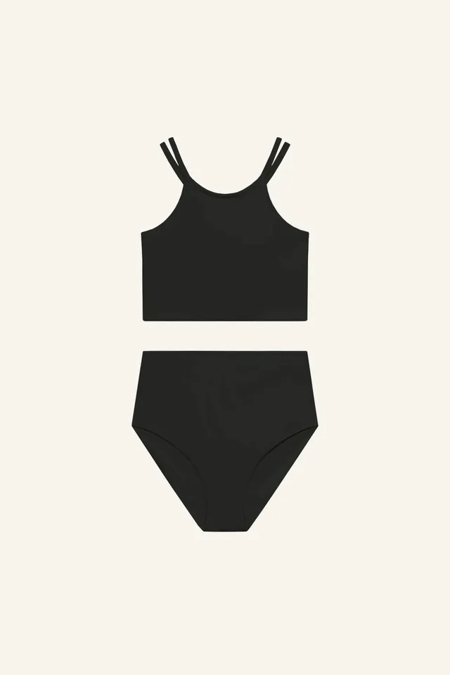 mymarini-grace-set-bikini-set-schwarz-longline-top-highwaist-shorts image 1