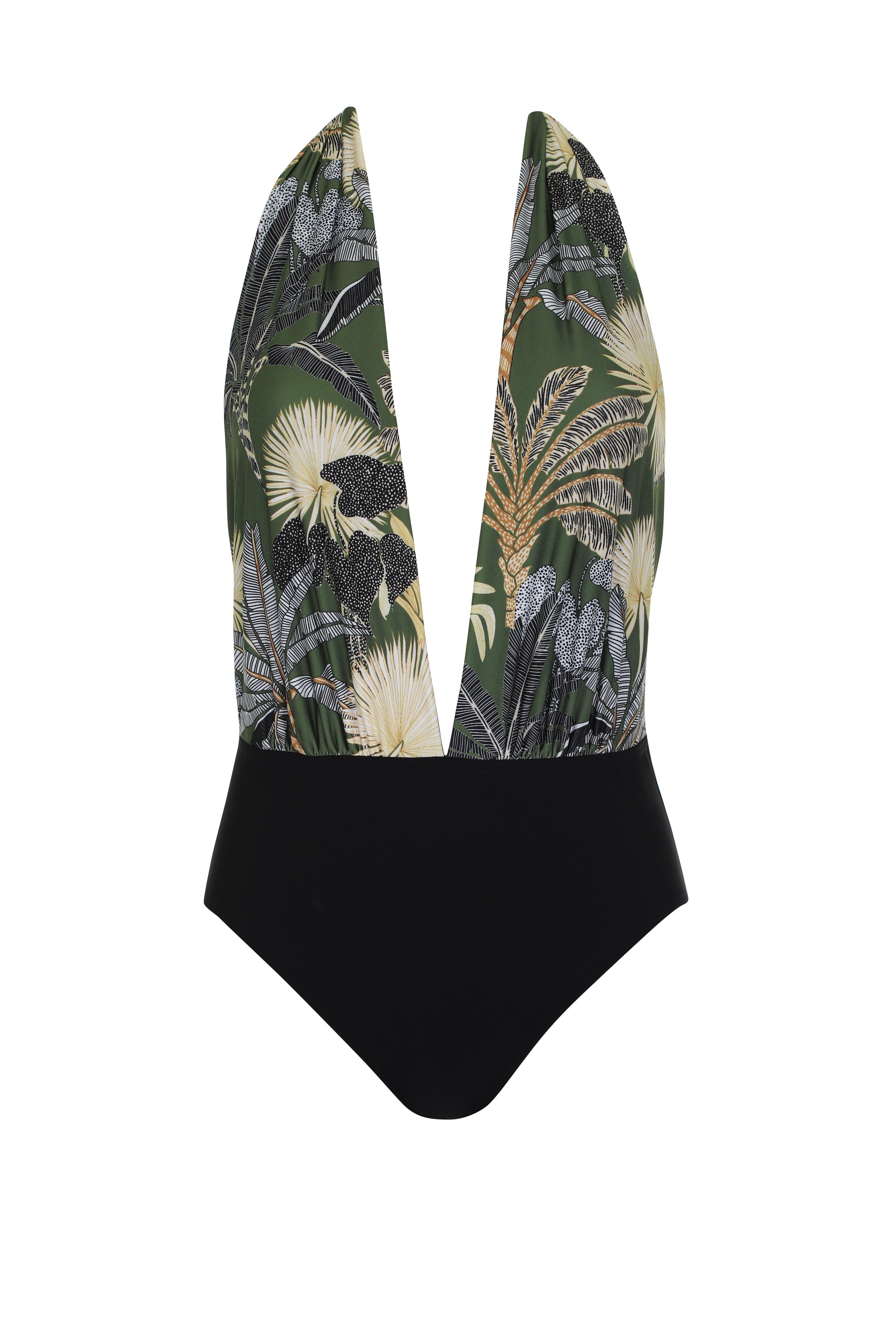 sunflair-tropical-neckholder-badeanzug-palmprint-schwarzblende image 7