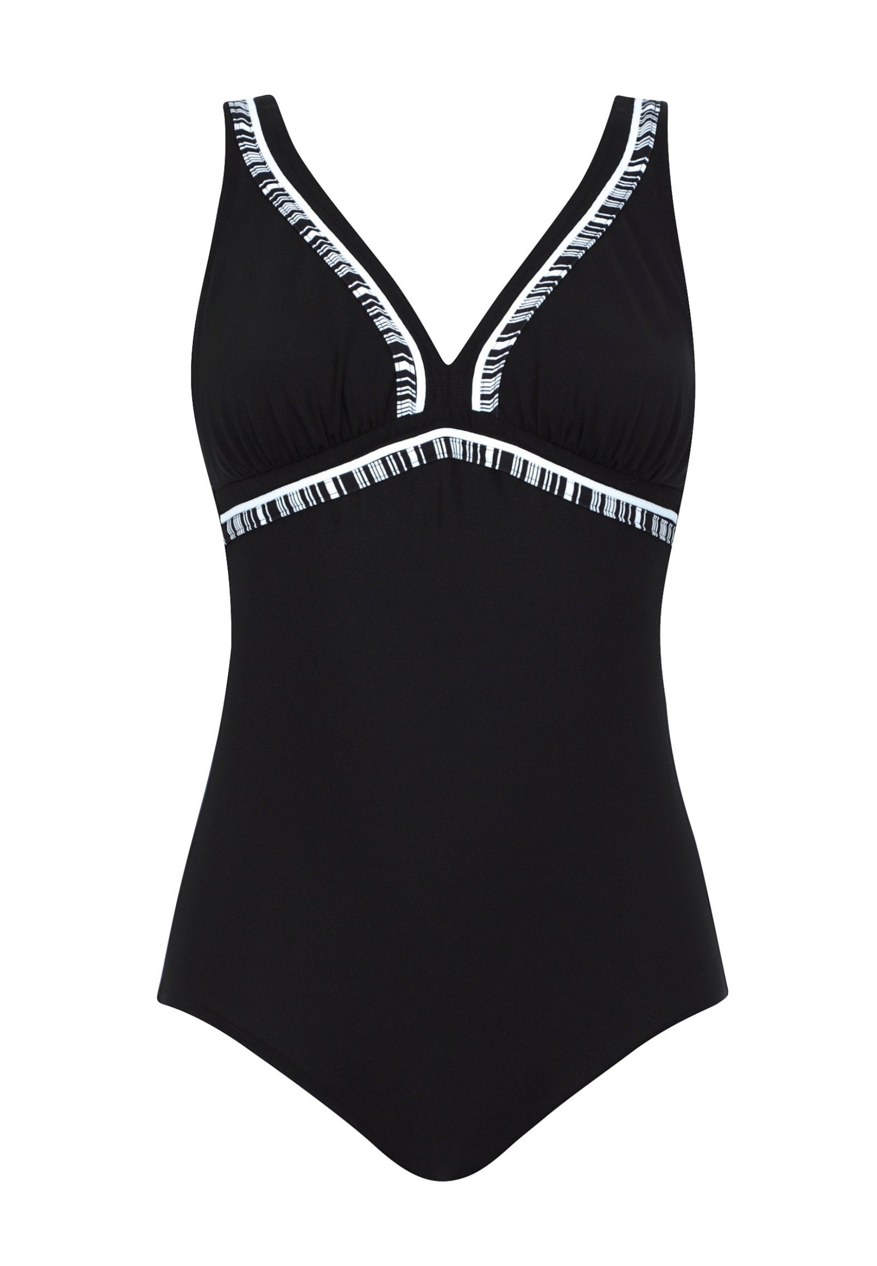 sunmarin-monochrome-lines-v-cut-swimsuit-schwarzer-badeanzug-mit-v-ausschnitt image 4