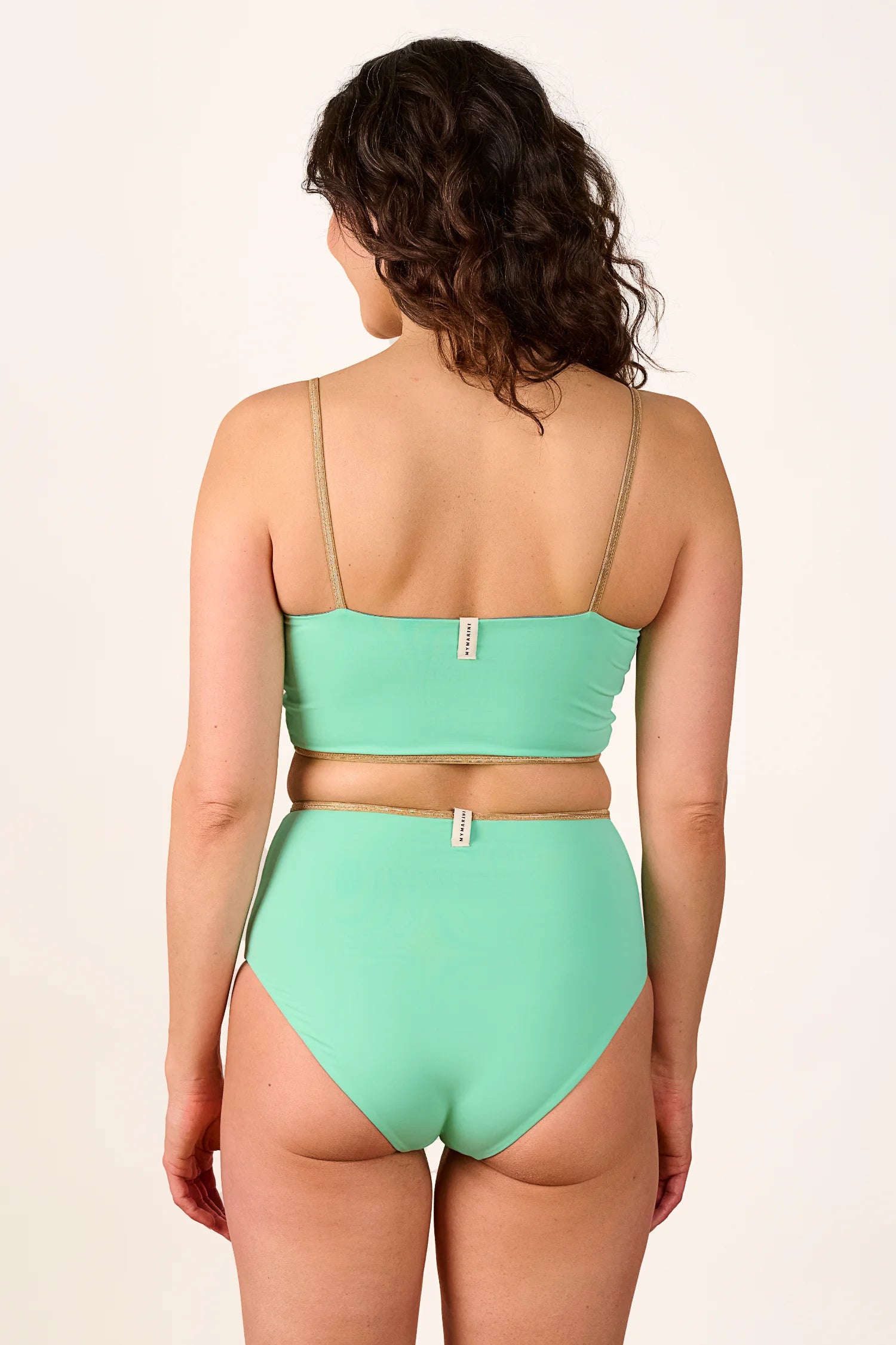 mymarini-highwaist-shorts-shine-memories-bikinihose-goldband-pink-bronze image 7