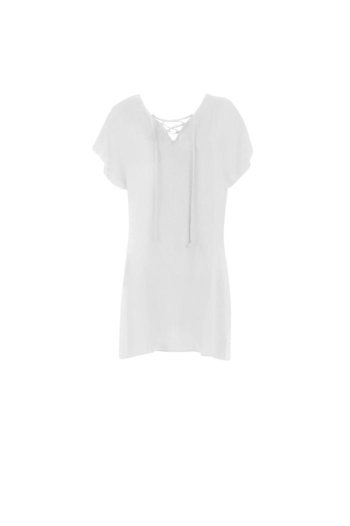 sunmarin-solid-lacing-dress-tunika-kleid-cover-up-mit-schn-rung image 6