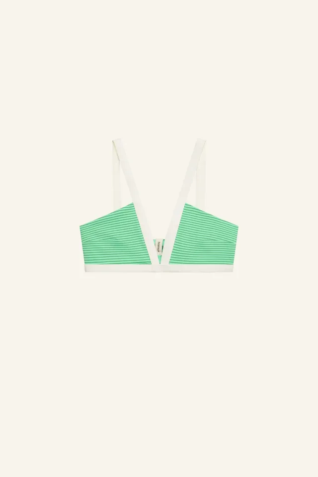 mymarini-vacation-top-stripe-25-gestreiftes-bikinitop-mit-v-ausschnitt-in-gr-n image 1