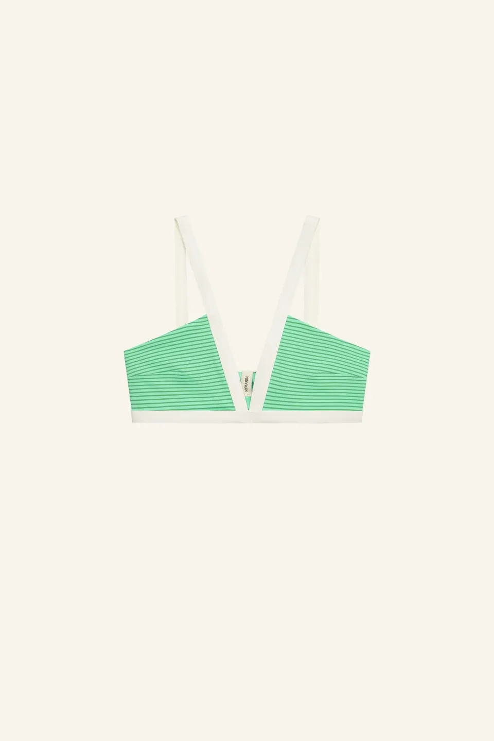 mymarini-vacation-top-stripe-25-gestreiftes-bikinitop-mit-v-ausschnitt-in-gr-n image 1