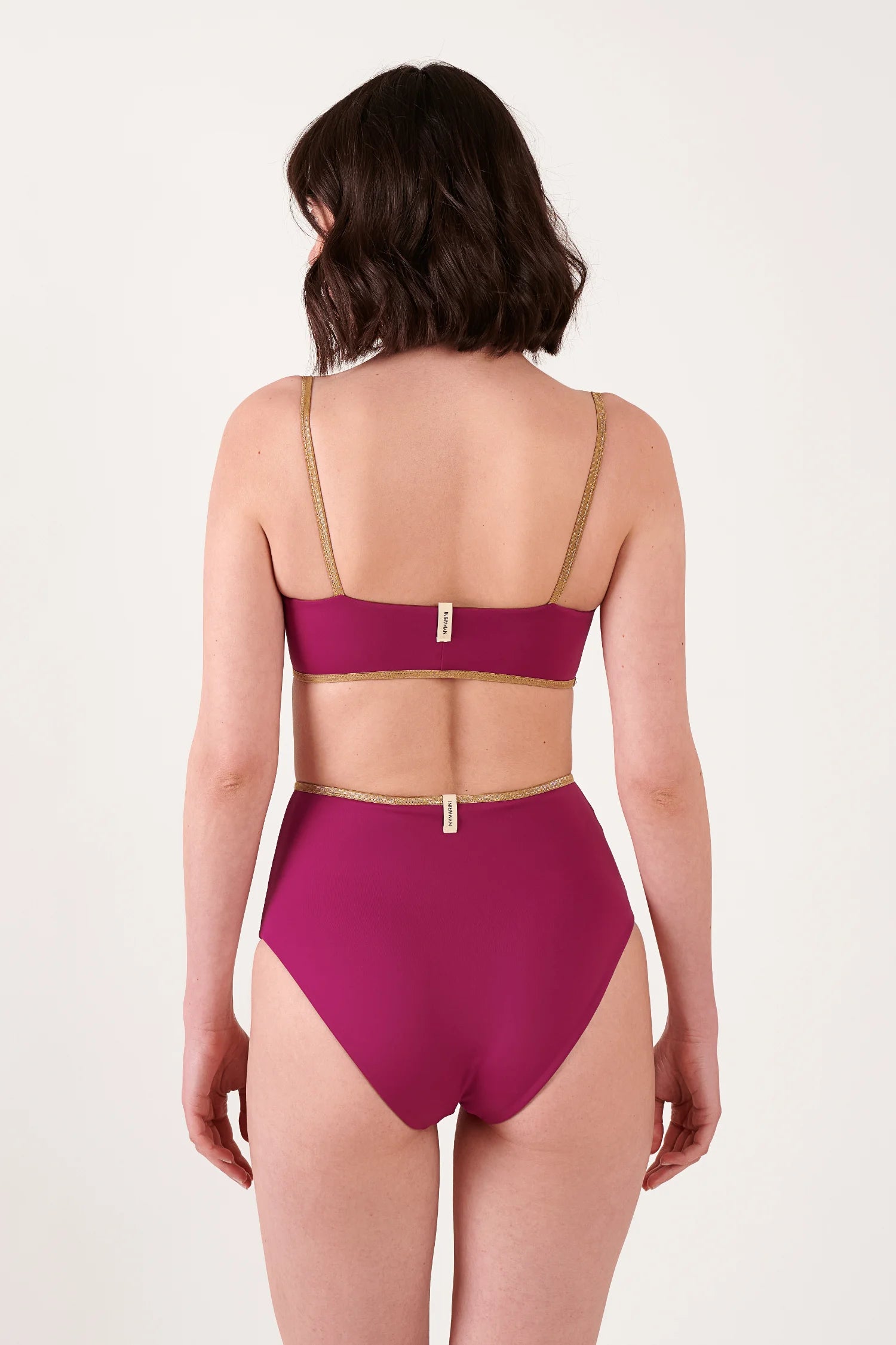 mymarini-highwaist-shorts-shine-highwaist-bikinihose-goldtrim image 1