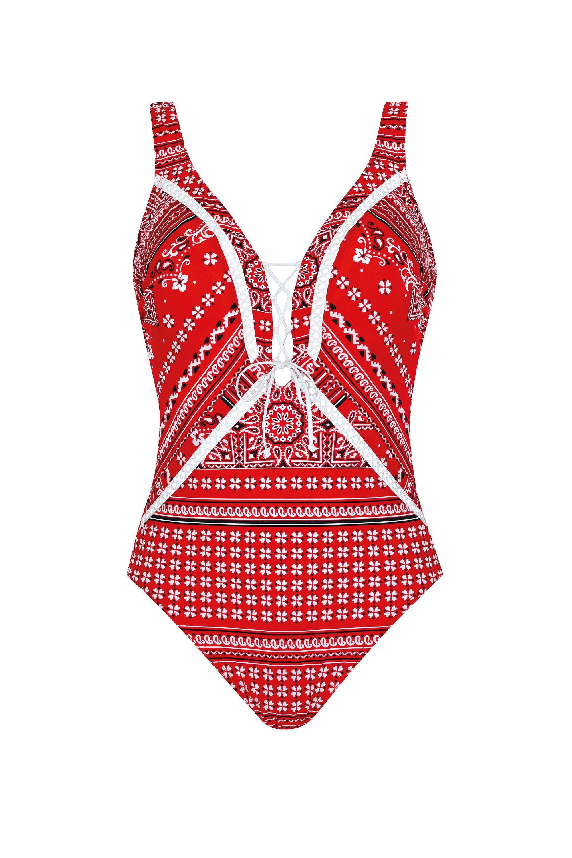 sunflair-essential-bandana-lacing-badeanzug-rot image 5