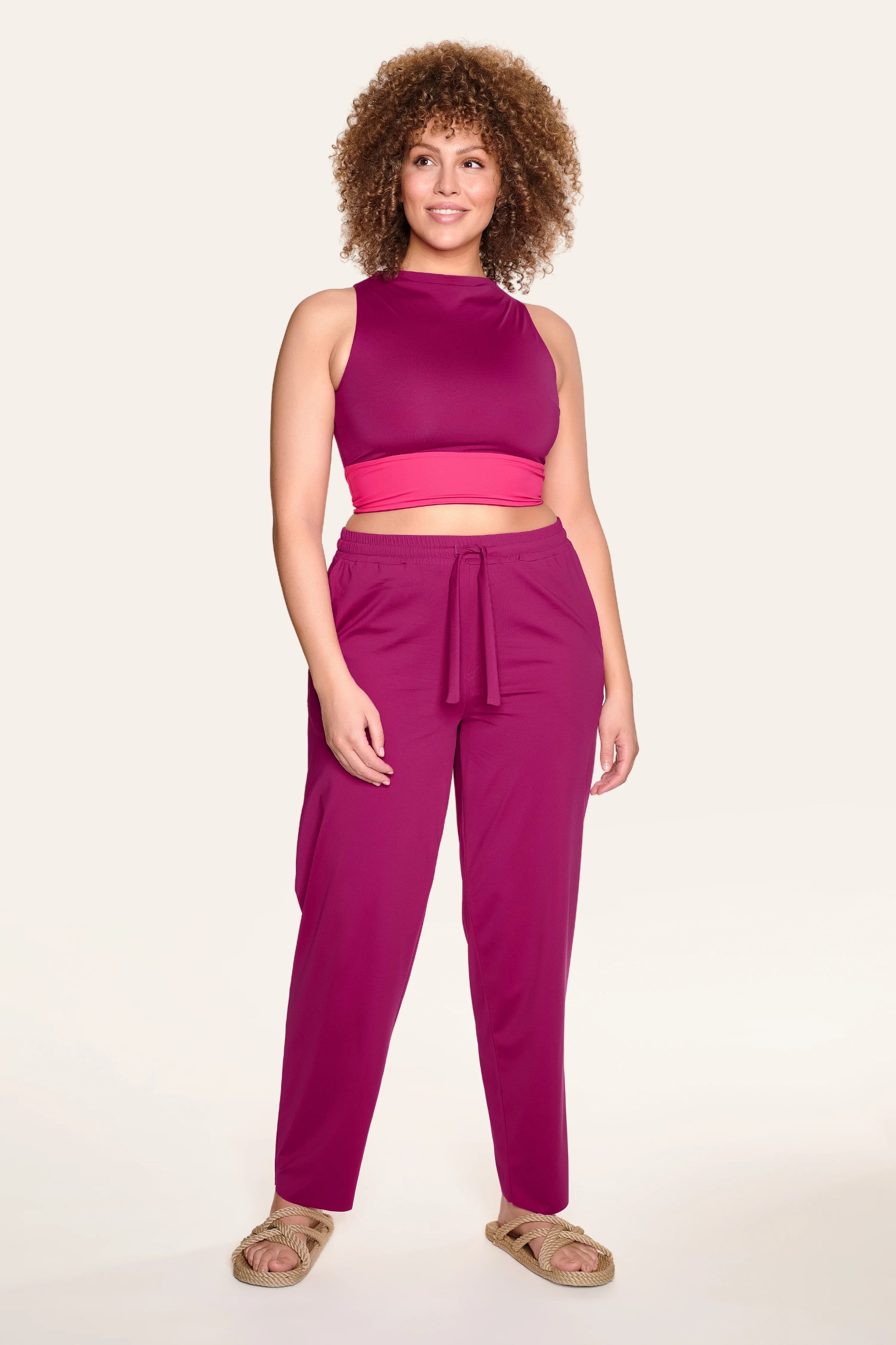 mymarini-relax-pants-24-strandhose-pink-t-rkis-mit-taschen image 8