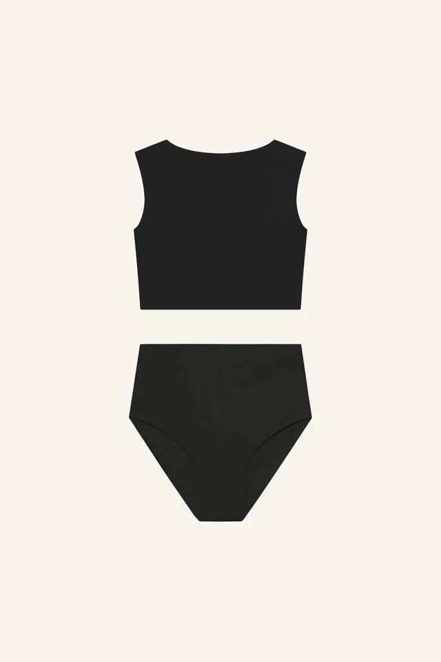 mymarini-sea-set-bikini-set-tank-top-highwaist-shorts-schwarz-ripp image 1