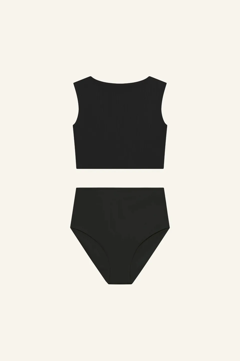 mymarini-sea-set-bikini-set-tank-top-highwaist-shorts-schwarz-ripp image 1