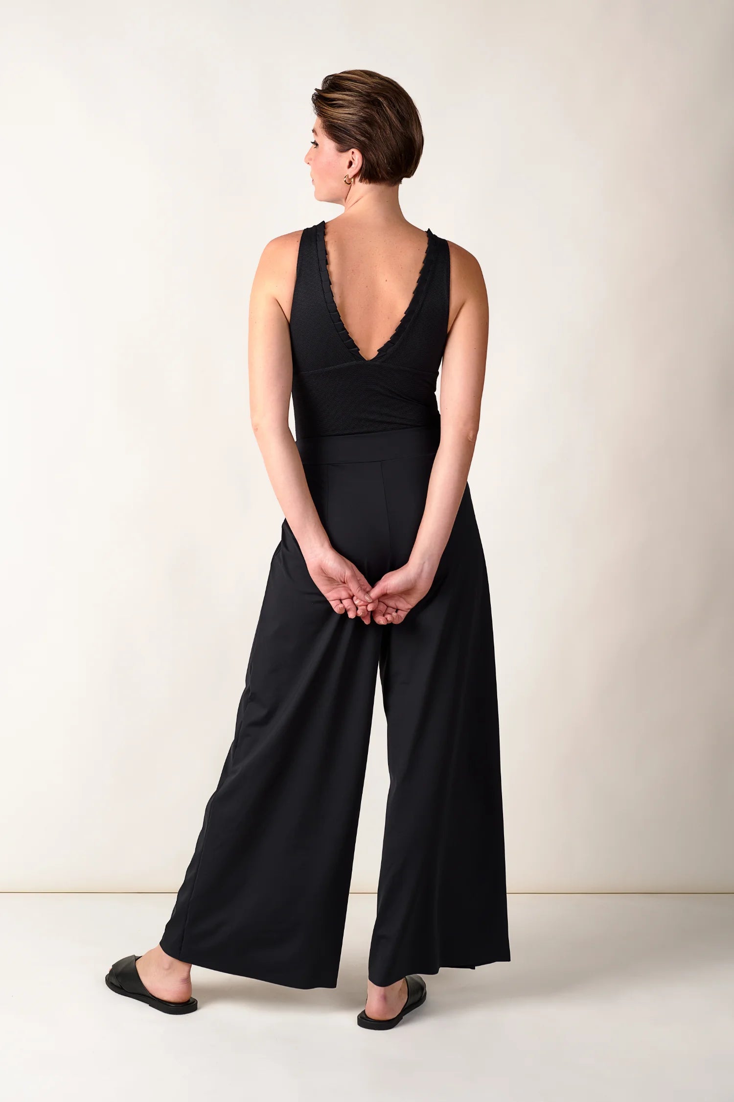 mymarini-trousers-classics-hose-weite-plissee-hose-mit-high-waist-in-schwarz image 2