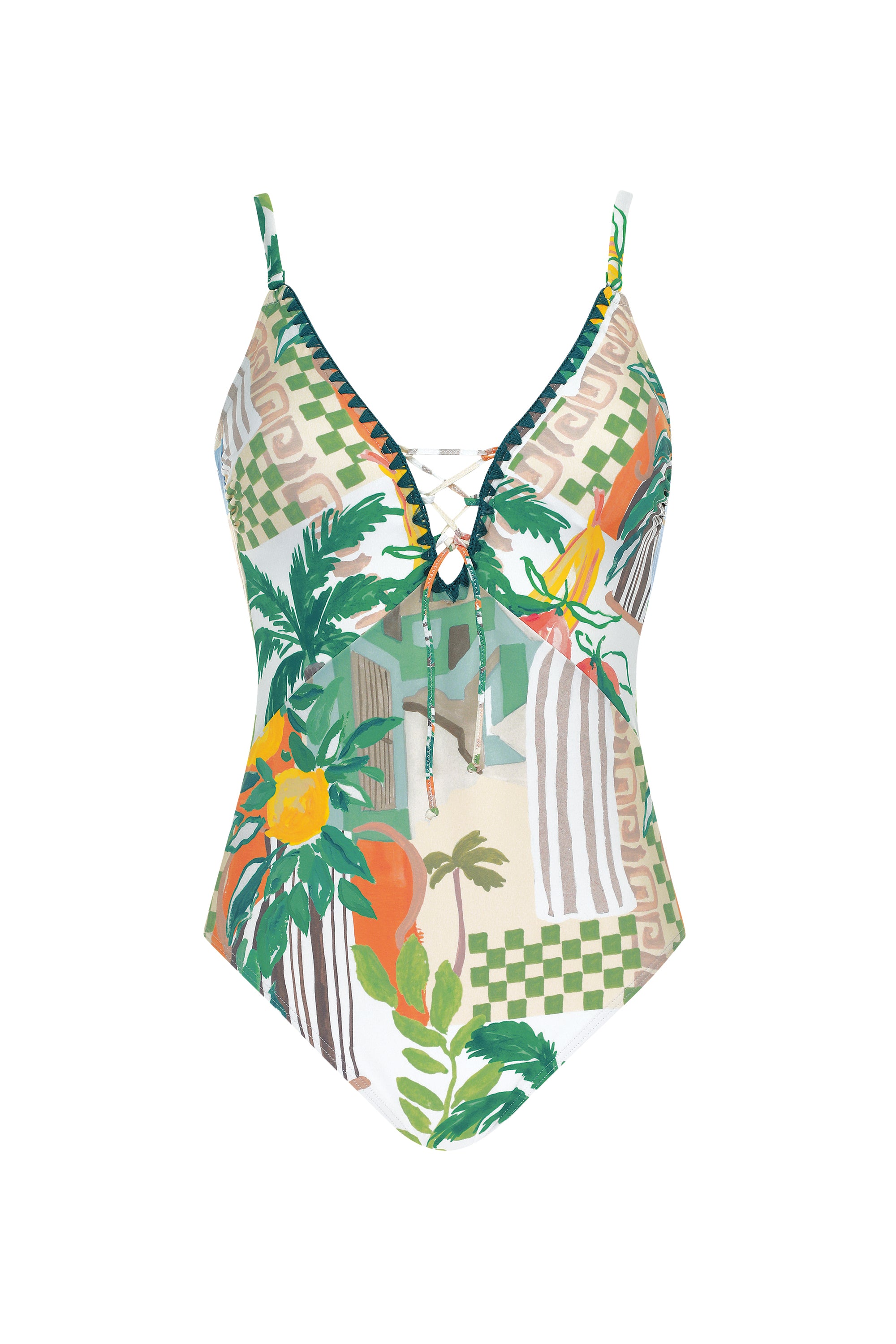 olympia-mosaic-patch-lacing-swimsuit-badeanzug-mit-schn-rung image 5