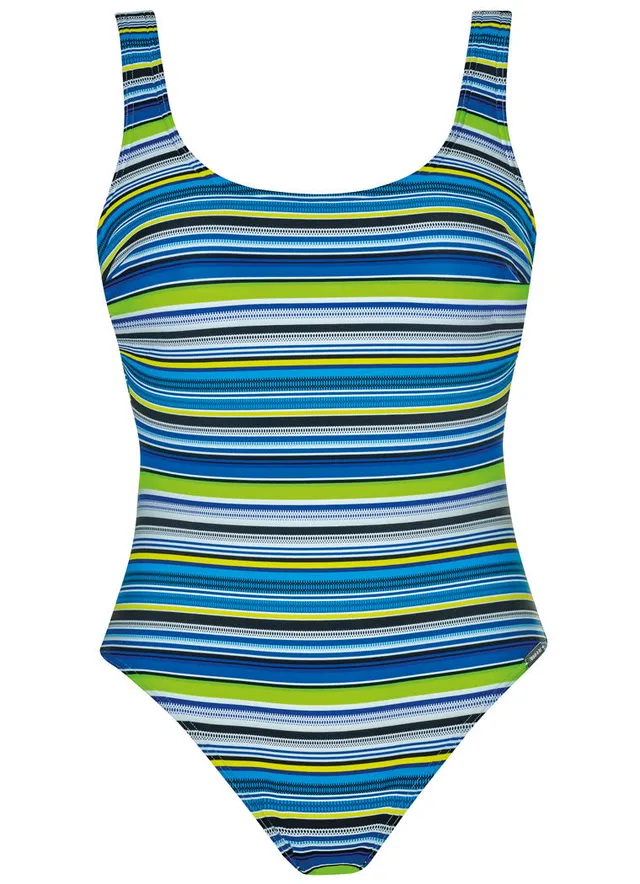 sunmarin-ocean-stripes-badeanzug-mit-querstreifen-in-blau-gr-n-gelb image 1