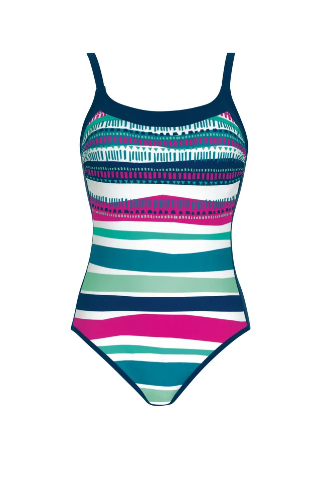 sunmarin-berry-breeze-badeanzug-mit-ethno-streifen-und-softschalen image 1