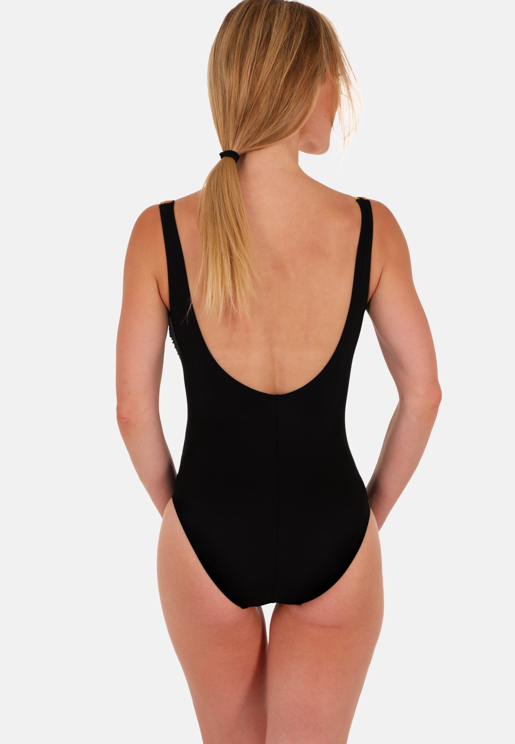 sunmarin-vibrant-orbit-swimsuit-badeanzug-mit-mesh-print-magenta-gelb image 1