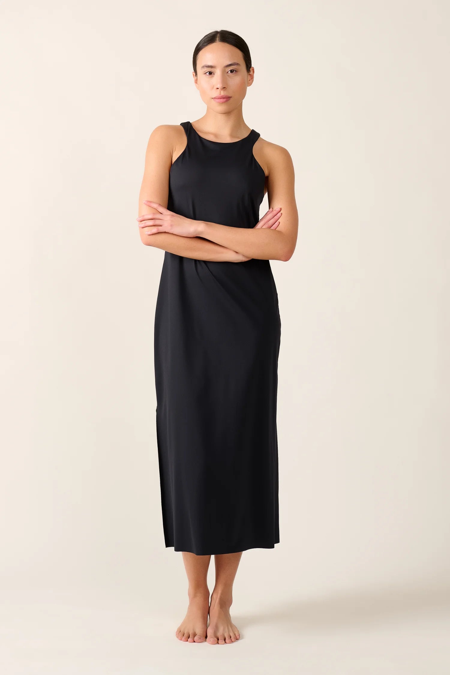 mymarini-swimmy-dress-classics-wendbares-sport-sommerkleid-in-schwarz-grau image 1