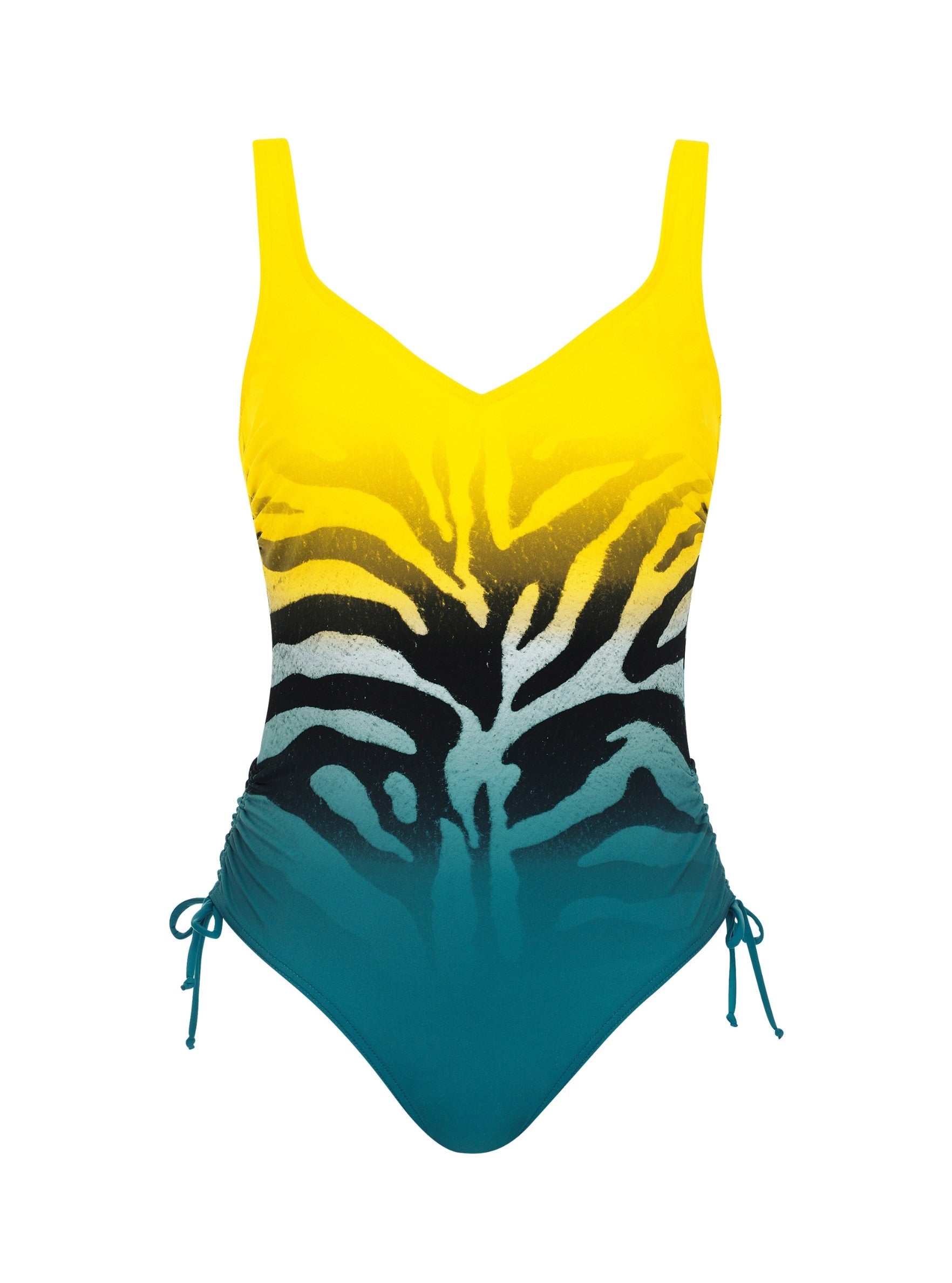 sunflair-ombr-animal-print-badeanzug-gelb-petrol image 4
