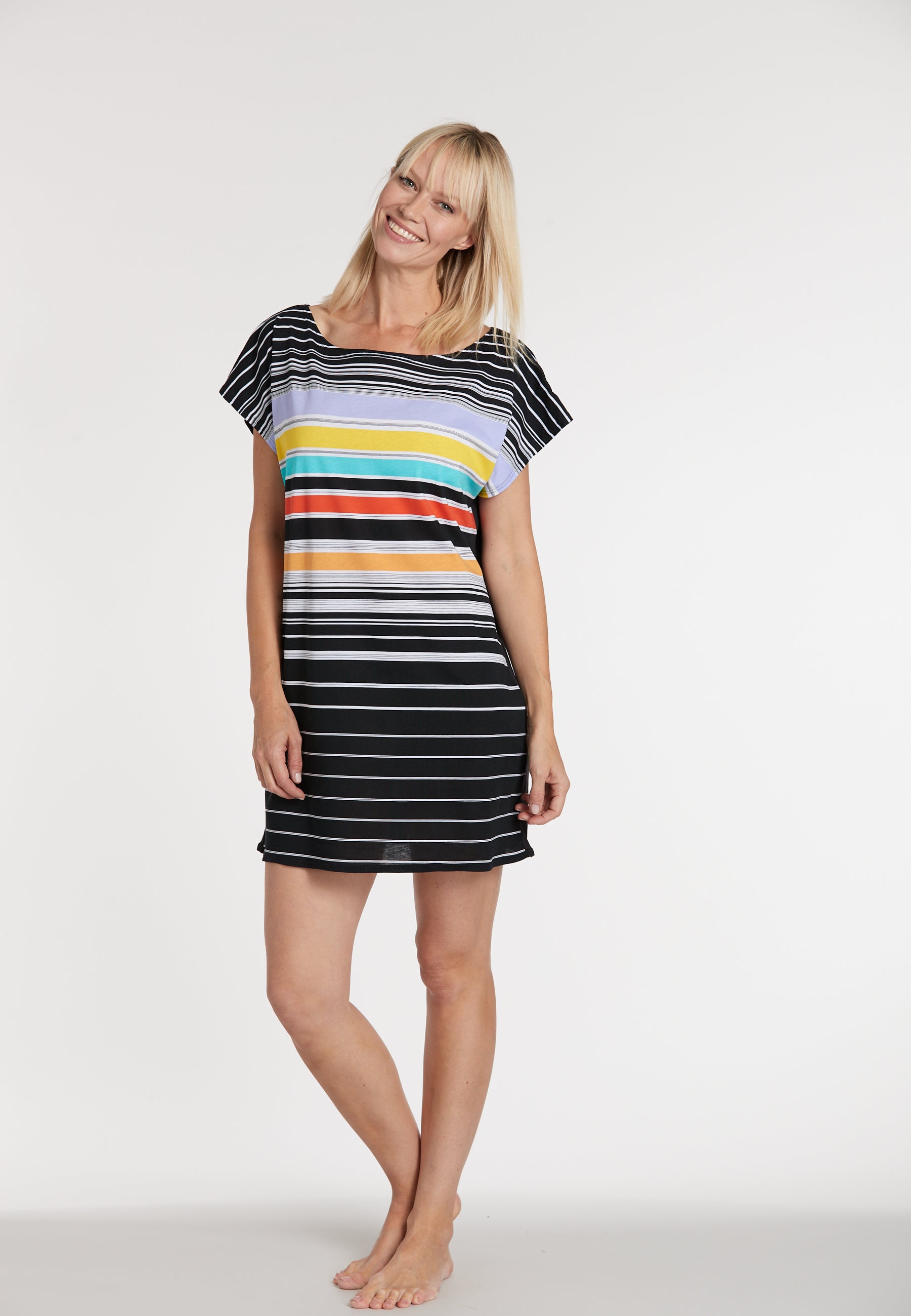 sunmarin-color-pop-strandkleid-streifen-berschnittene-rmel image 3