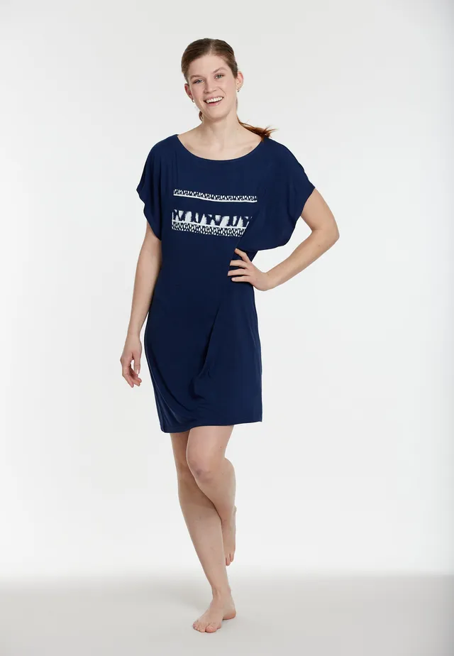 sunmarin-solid-azure-strandkleid-tiefblau-locker image 1