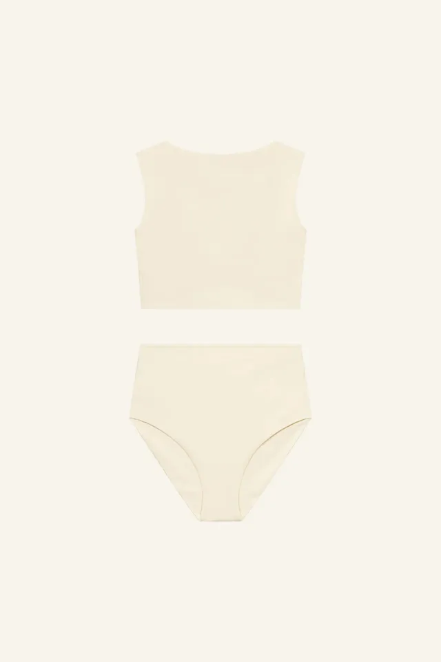 mymarini-sea-set-white-bikini-set-high-neck-top-highwaist-shorts image 1