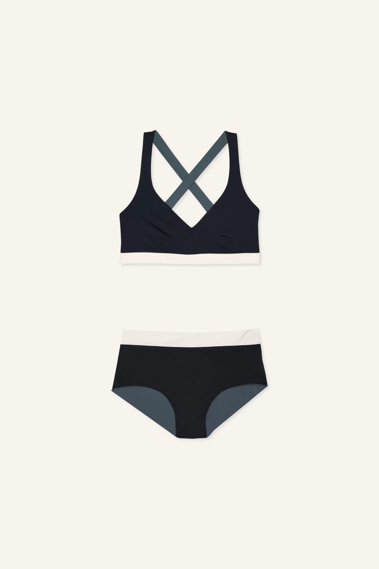 mymarini-sport-set-bikini-black-grey-white-crossback image 2