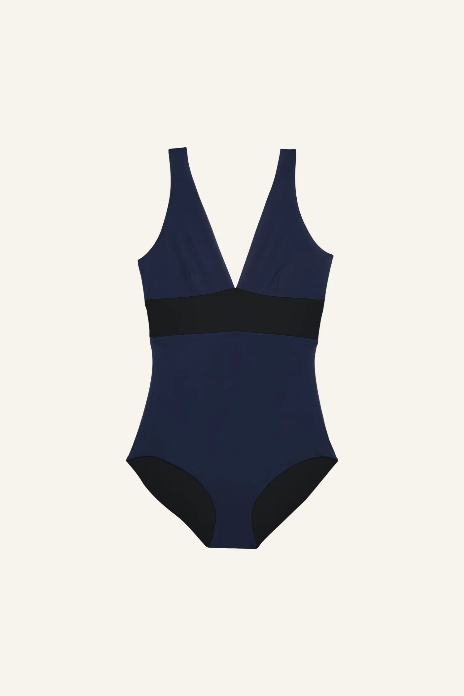 mymarini-plungesuit-classics-einteiler-tiefer-v-ausschnitt-kontrastbund image 7