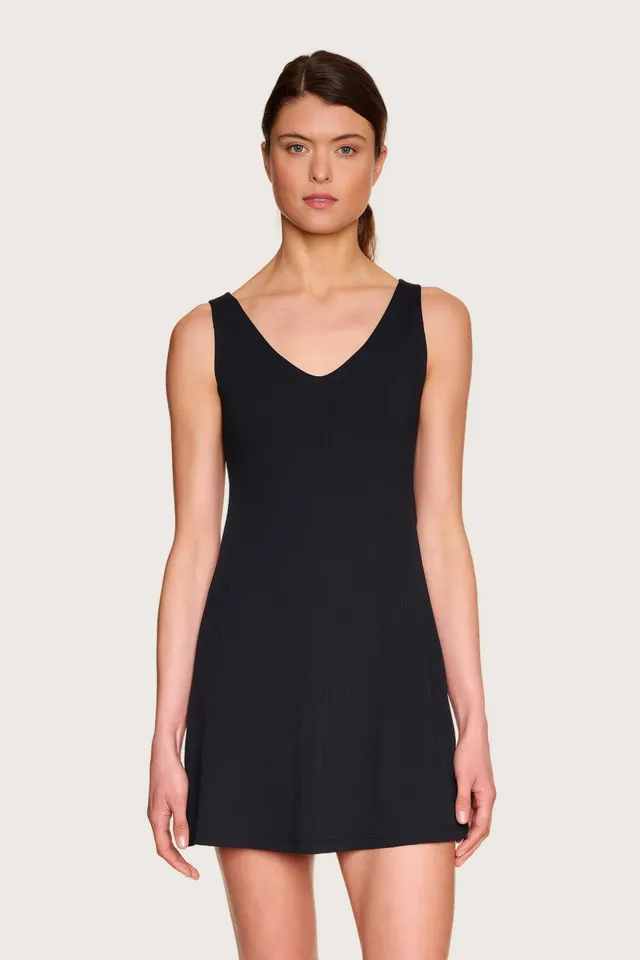 mymarini-sport-dress-strandkleid-badebekleidung-rippstoff-hoher-ausschnitt-v-aus image 1