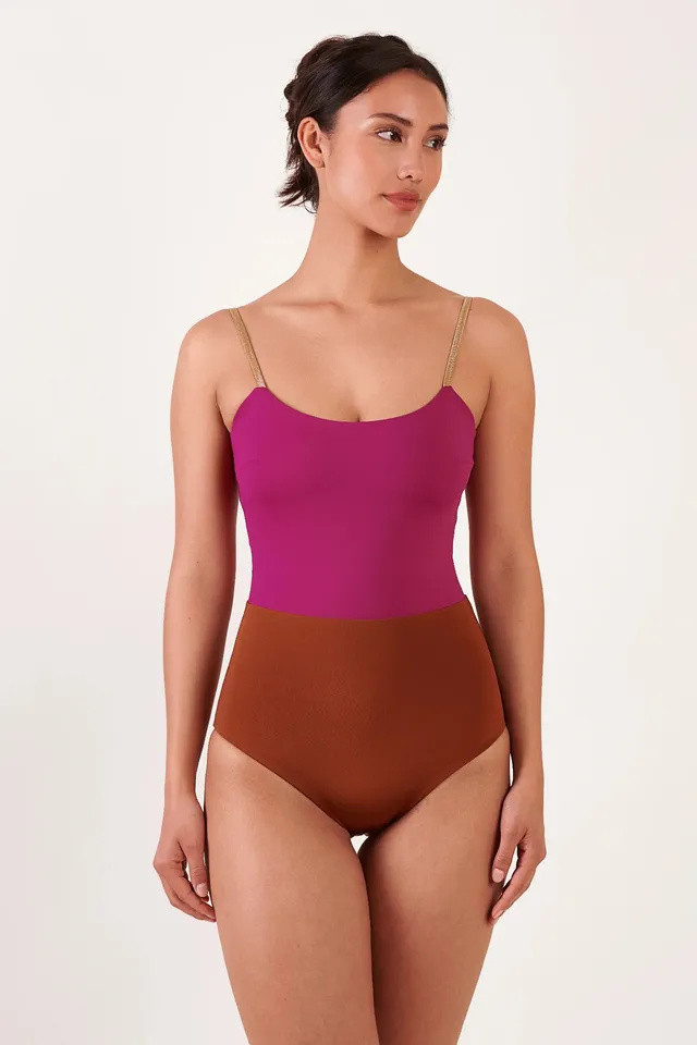 mymarini-cleanbody-shine-badeanzug-einteiler-mit-spaghettitr-gern-und-colorblock image 1