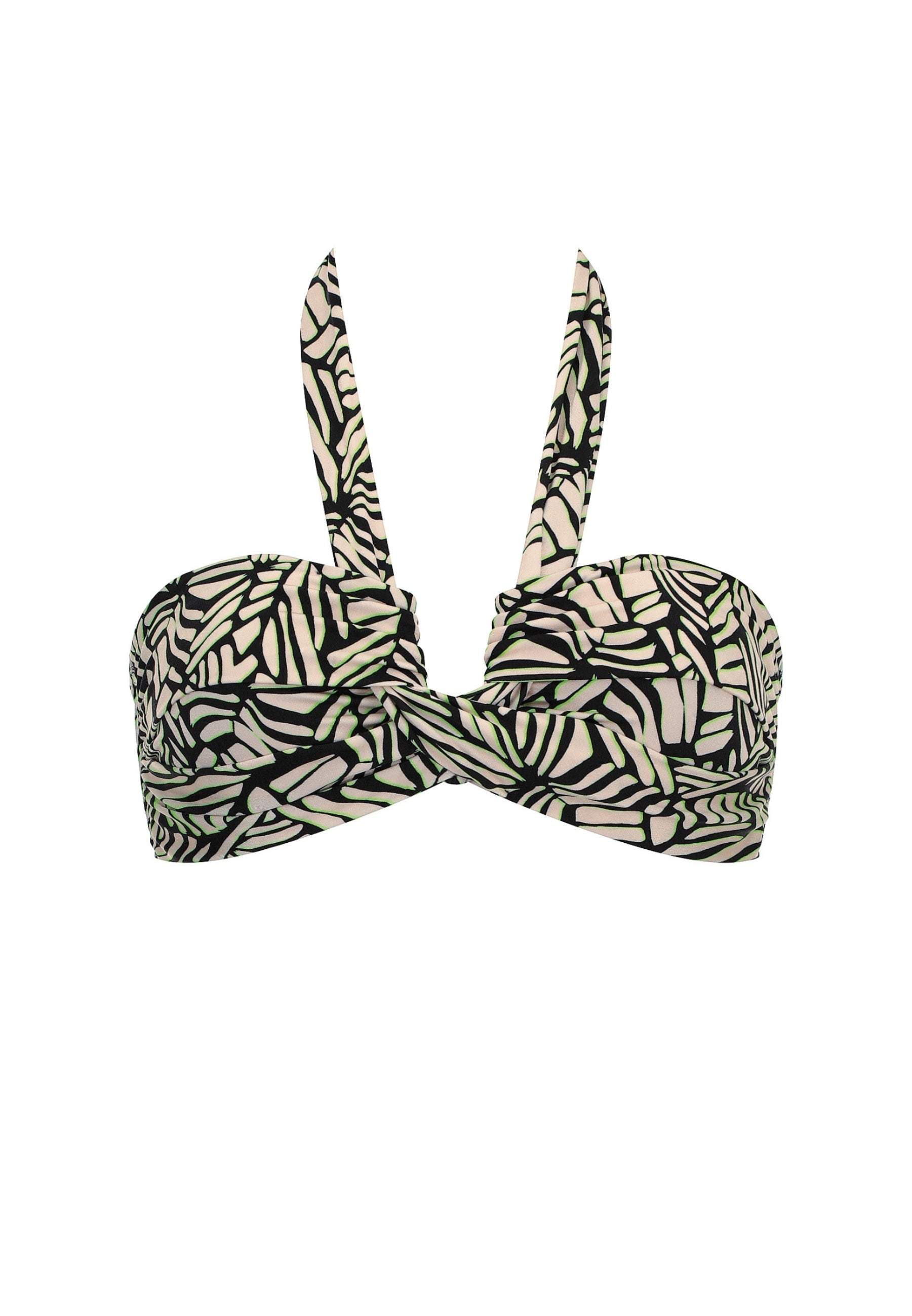 olympia-graphic-boho-neckholder-top-bikini-top-schwarz-creme-mit-twist image 6