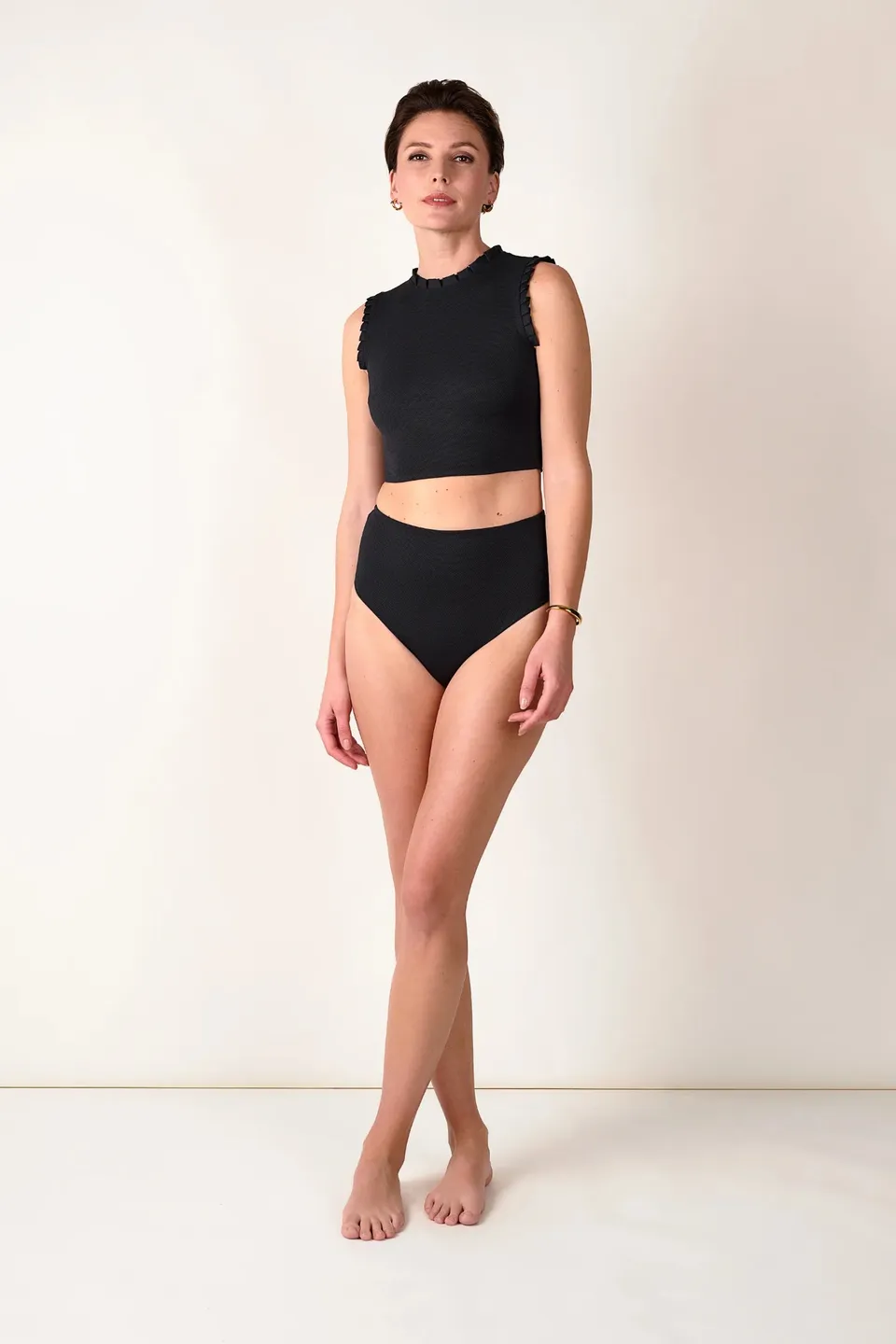 mymarini-top-no-3-bikini-oberteil-high-neck-schwarz-piqu image 1