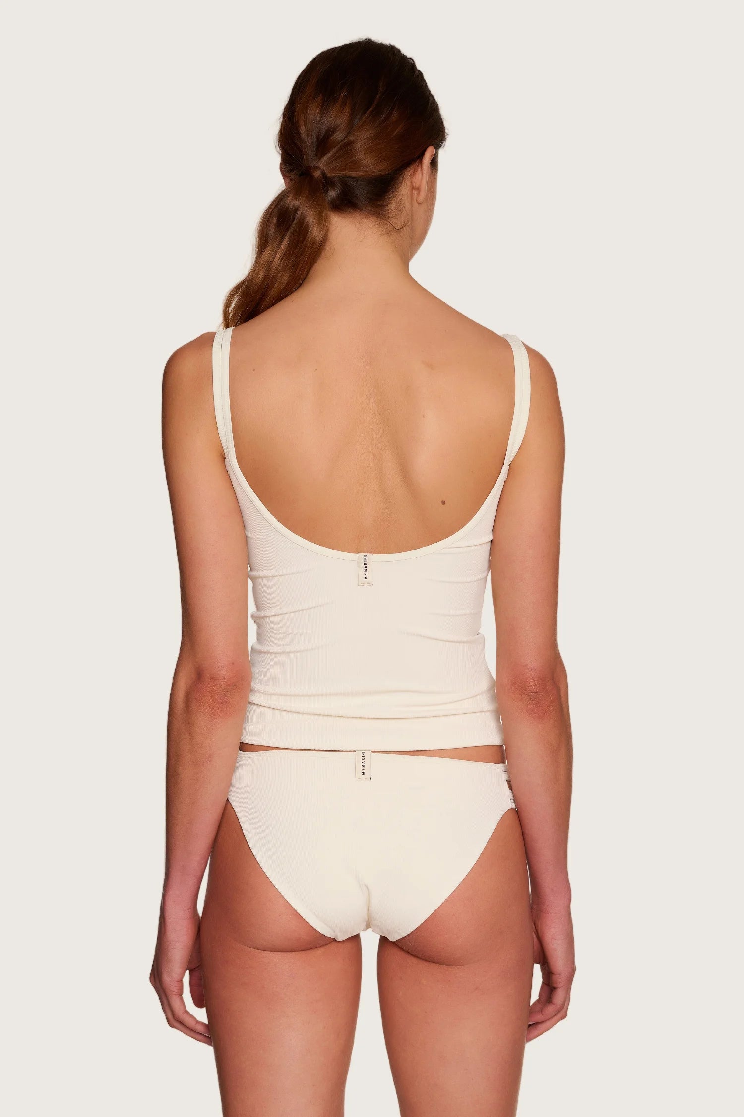 mymarini-slip-top-tankini-oberteil-rippstoff-mit-b-gel-support-braun-schwarz-off image 7