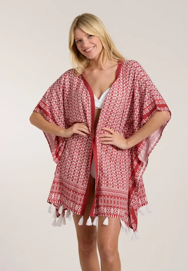 olympia-ethno-beach-cape-strandponcho-berwurf-mit-ikat-print-und-quasten image 1