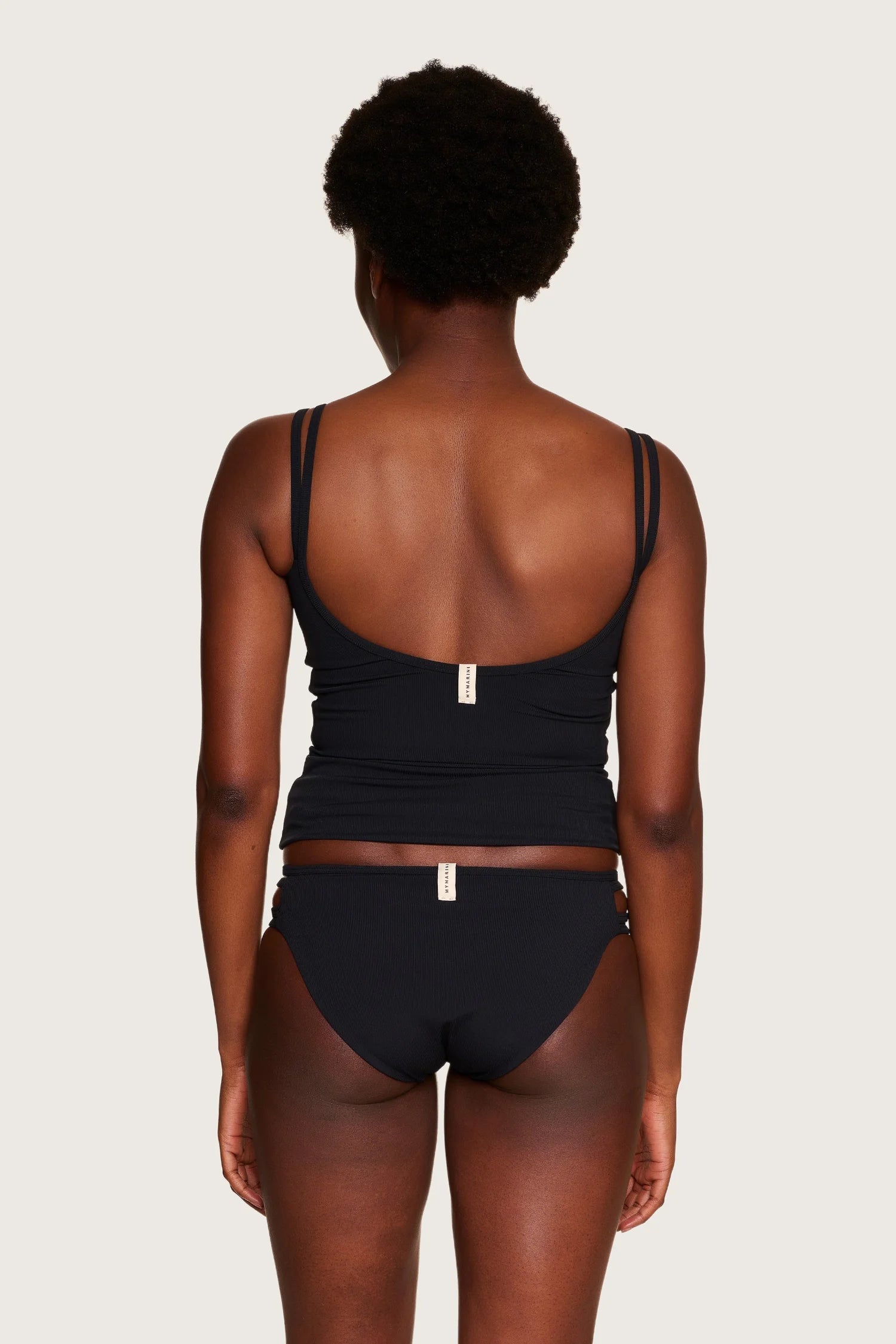 mymarini-slip-top-tankini-oberteil-rippstoff-mit-b-gel-support-braun-schwarz-off image 3