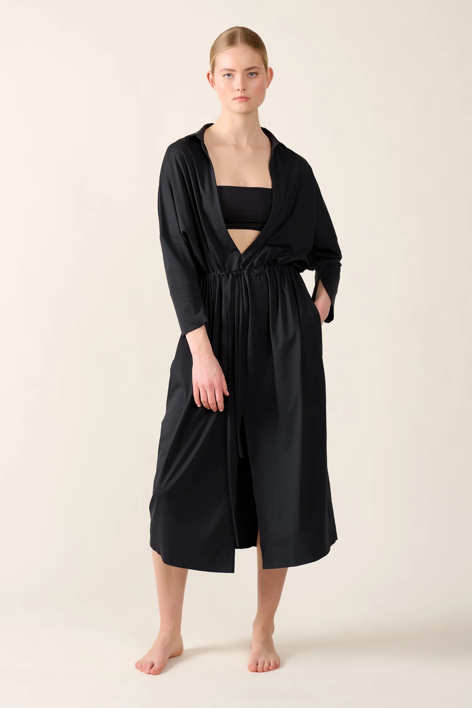 mymarini-big-shirt-dress-classics-langes-hemdkleid-schwarz-grau image 1