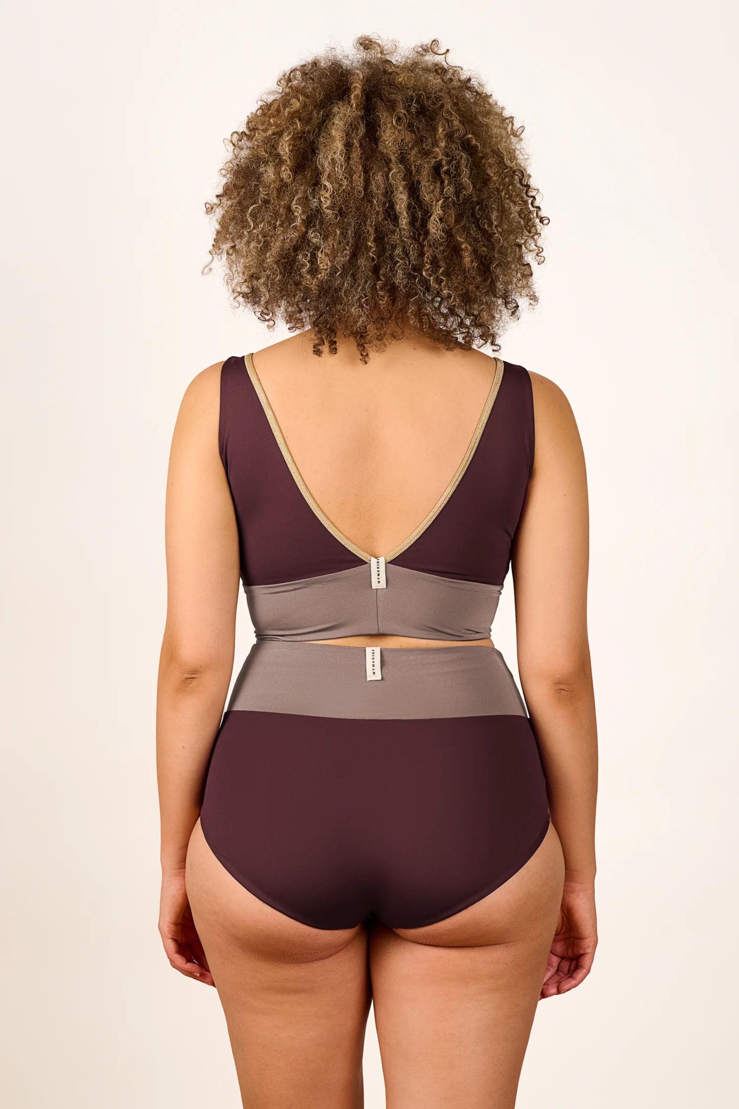 mymarini-yoga-set-shimmer-brown-bikini-set-v-neck-highwaist image 7