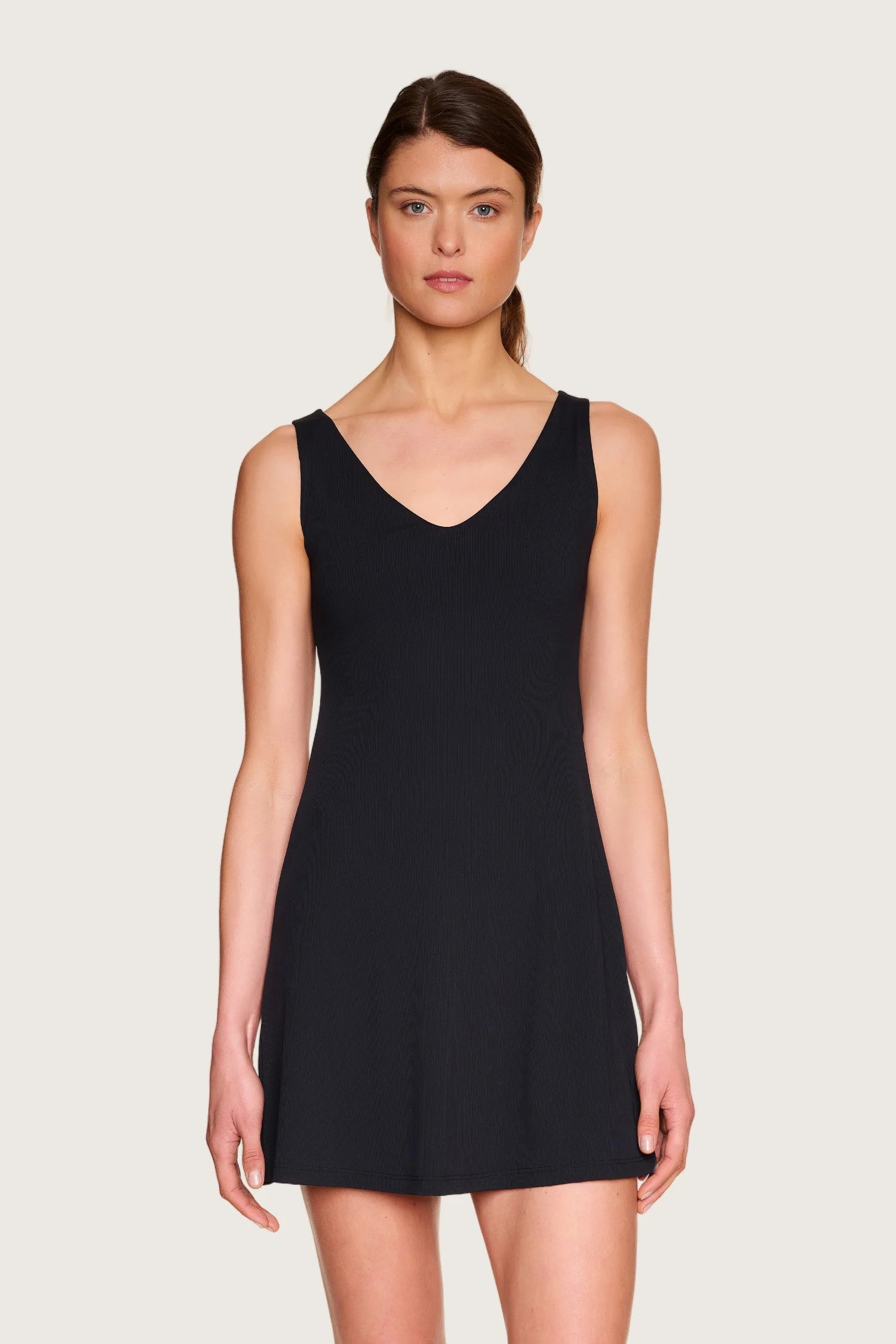 mymarini-sport-dress-strandkleid-badebekleidung-rippstoff-hoher-ausschnitt-v-aus image 1