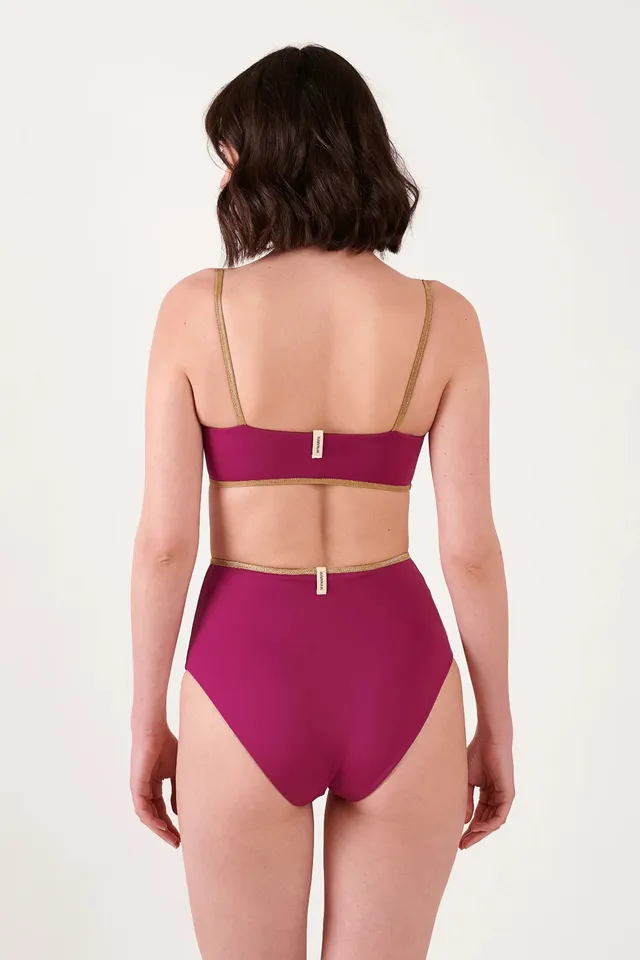 mymarini-highwaist-shorts-shine-highwaist-bikinihose-goldtrim image 1