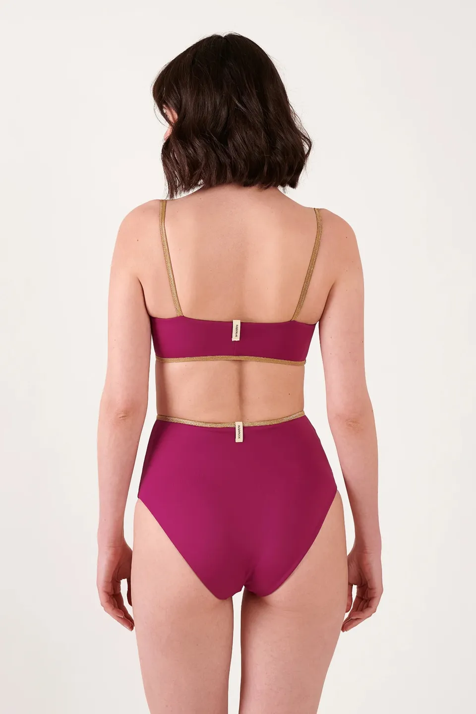 mymarini-highwaist-shorts-shine-highwaist-bikinihose-goldtrim image 1