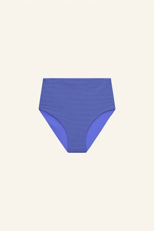 mymarini-highwaist-shorts-stripe-25-bikinihose-blau-orange-gestreift image 1