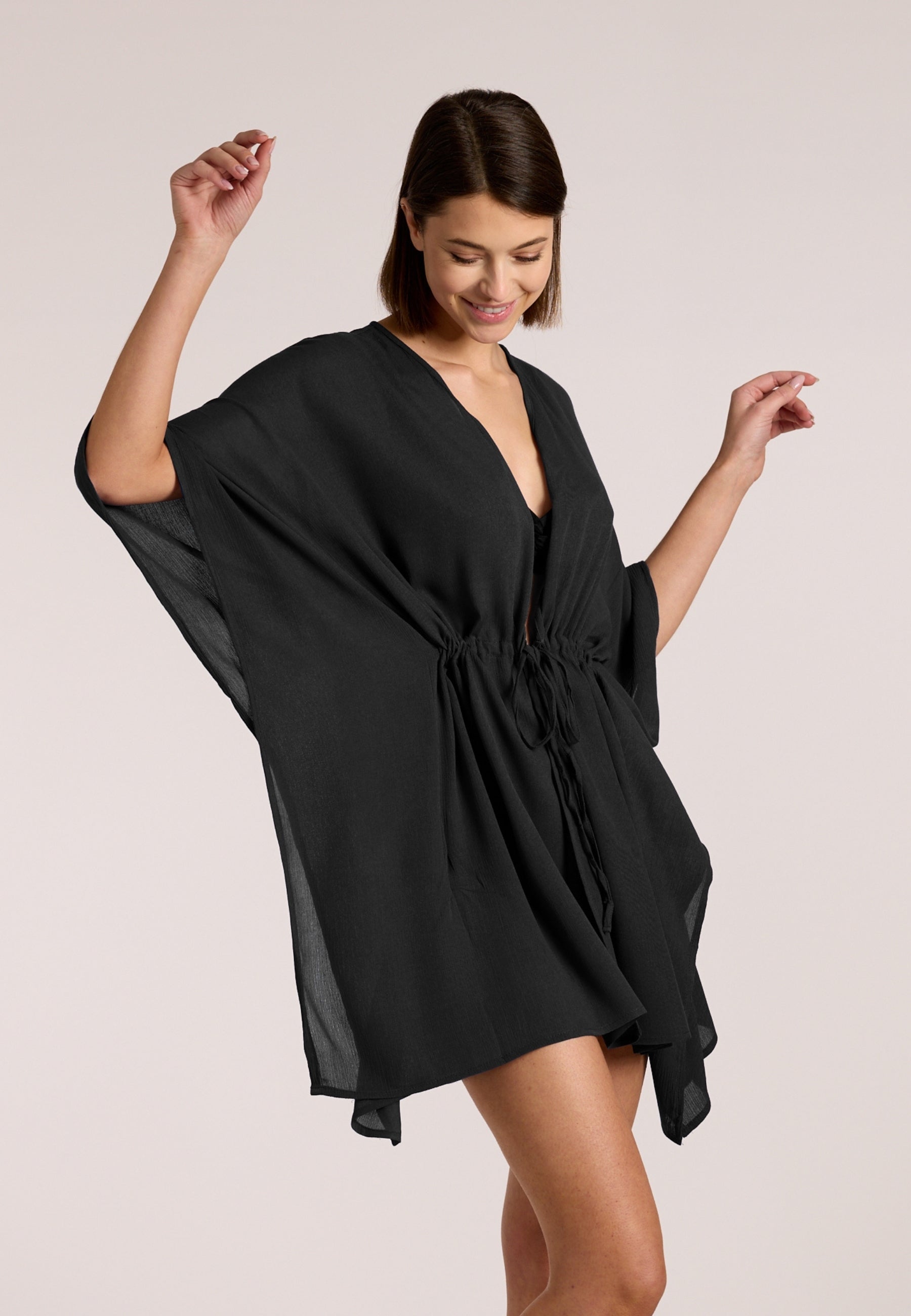 sunmarin-solid-breeze-poncho-strandponcho-mit-v-ausschnitt-und-tunnelzug image 3