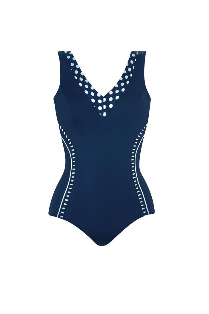 sunmarin-maritime-swimsuit-dunkelblauer-badeanzug-mit-polka-dots image 6