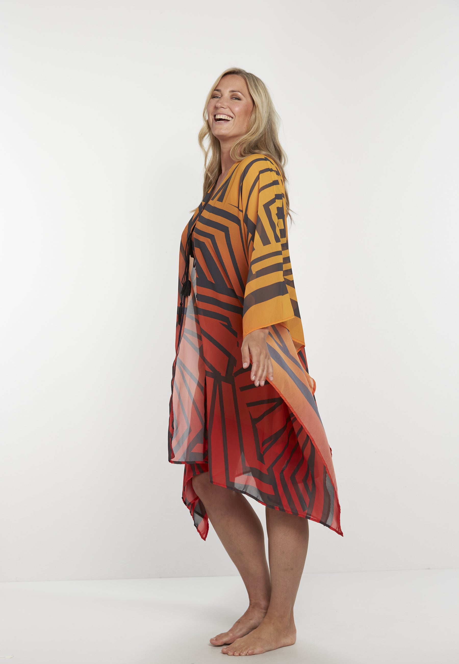 sunflair-tiger-stripe-poncho-beach-cover-up-orange-rot image 5
