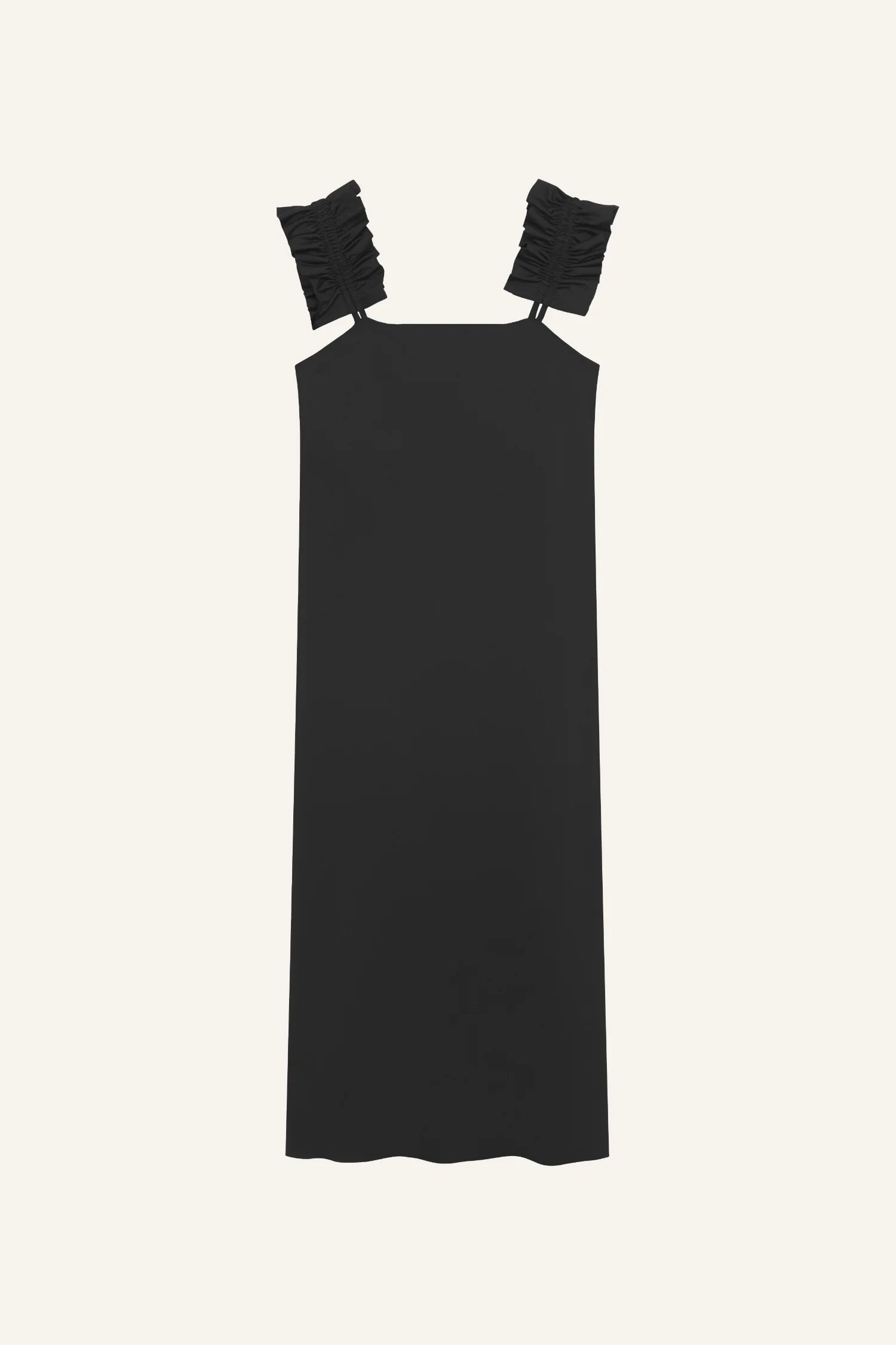 mymarini-dress-midikleid-mit-r-schen-schwarz image 3