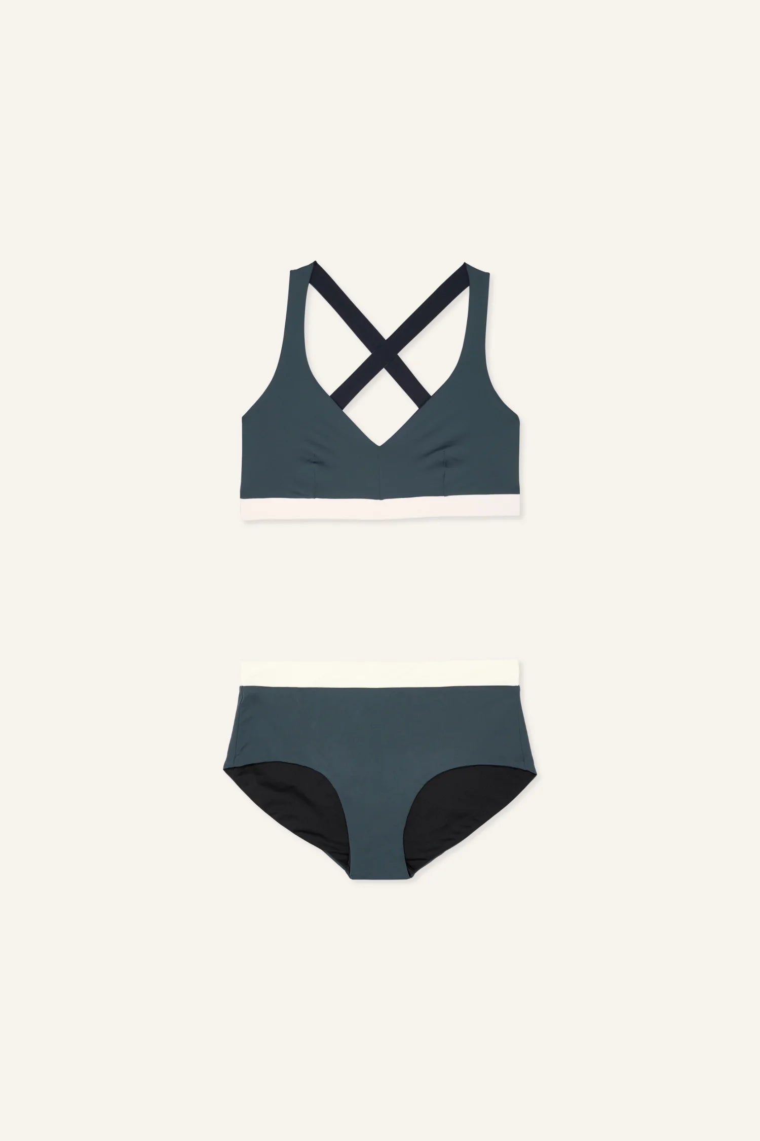mymarini-sport-set-bikini-black-grey-white-crossback image 1