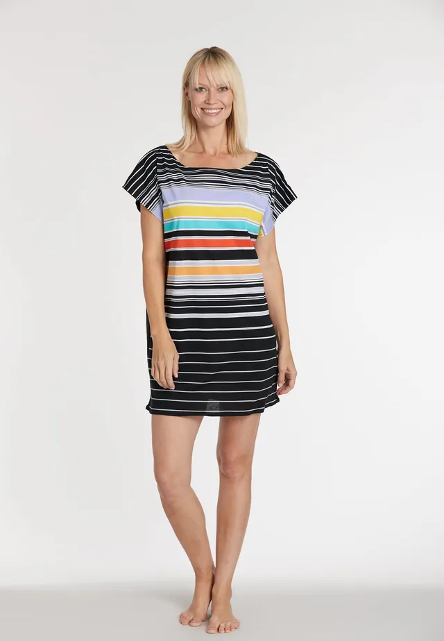 sunmarin-color-pop-strandkleid-streifen-berschnittene-rmel image 1