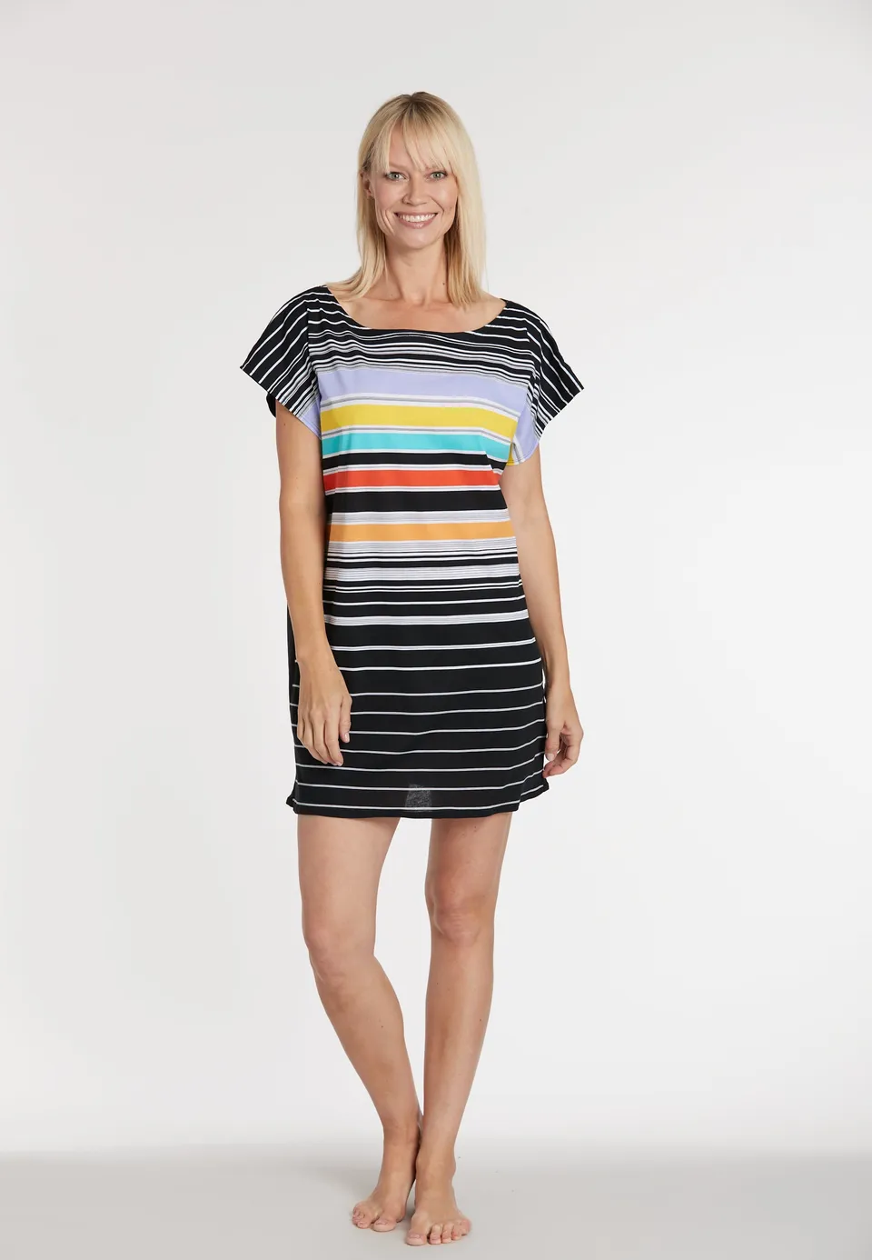 sunmarin-color-pop-strandkleid-streifen-berschnittene-rmel image 1