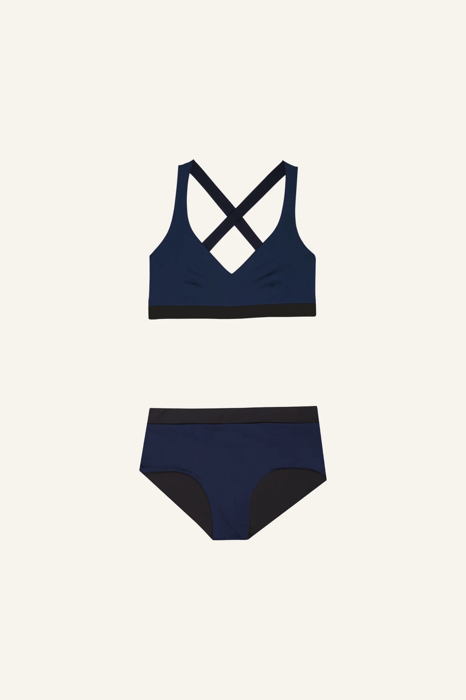 mymarini-sport-set-bikini-black-navy-crossback image 2