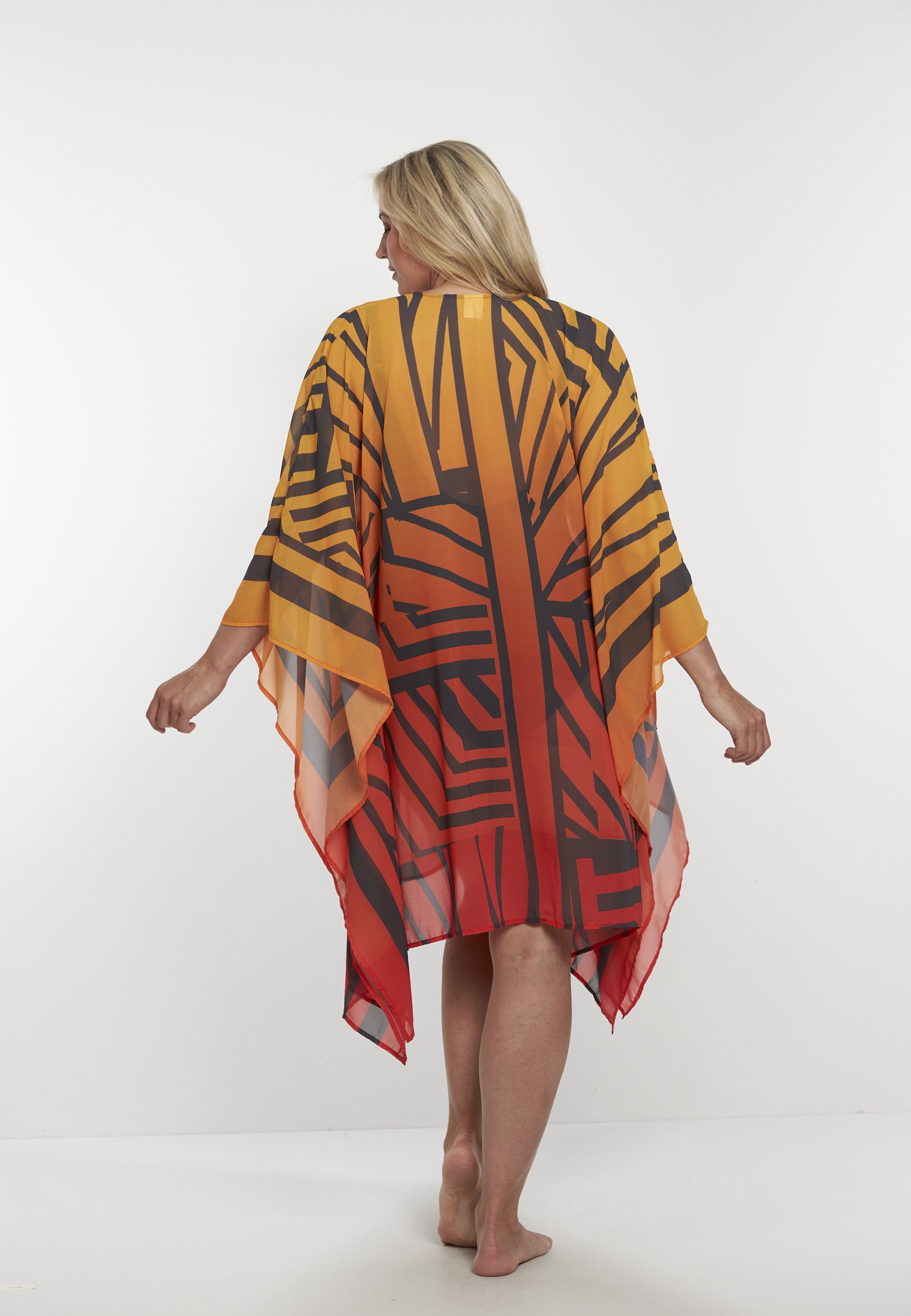 sunflair-tiger-stripe-poncho-beach-cover-up-orange-rot image 3