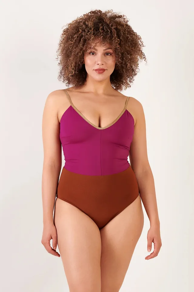 mymarini-vacationbody-shine-badeanzug-mit-v-ausschnitt-wendbar image 1