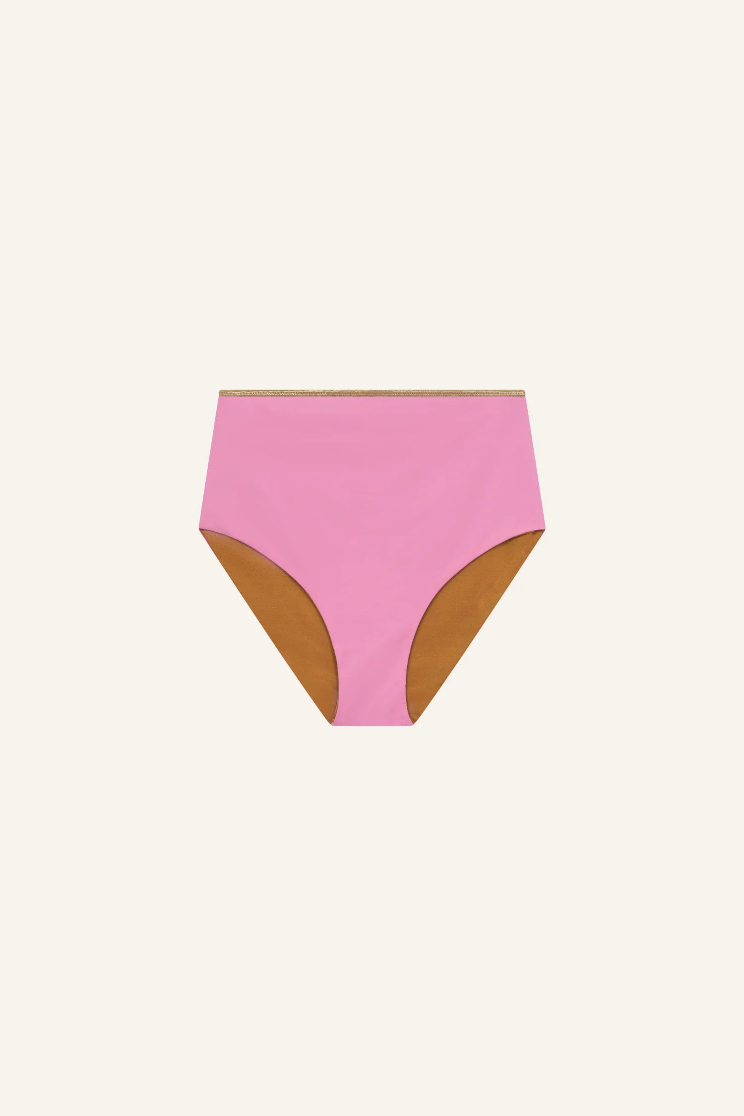 mymarini-highwaist-shorts-shine-memories-bikinihose-goldband-pink-bronze image 5