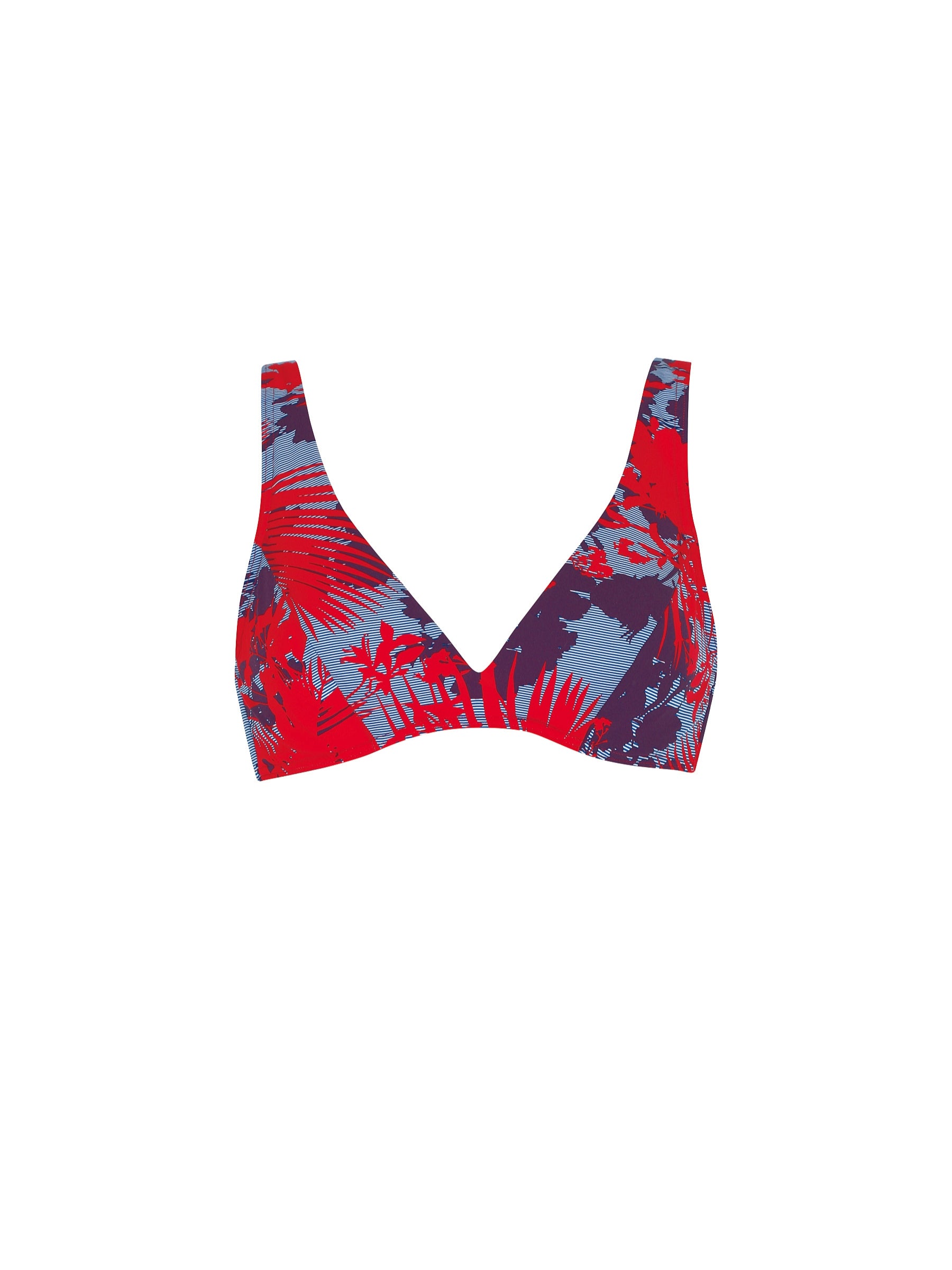 sunflair-floral-top-bikini-oberteil-streifen-bl-tterprint-b-gel image 2